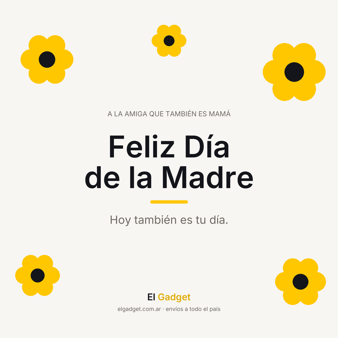 Imagen de Feliz Día de la Madre para la amiga que también es mamá, con flores amarillas sobre fondo crema